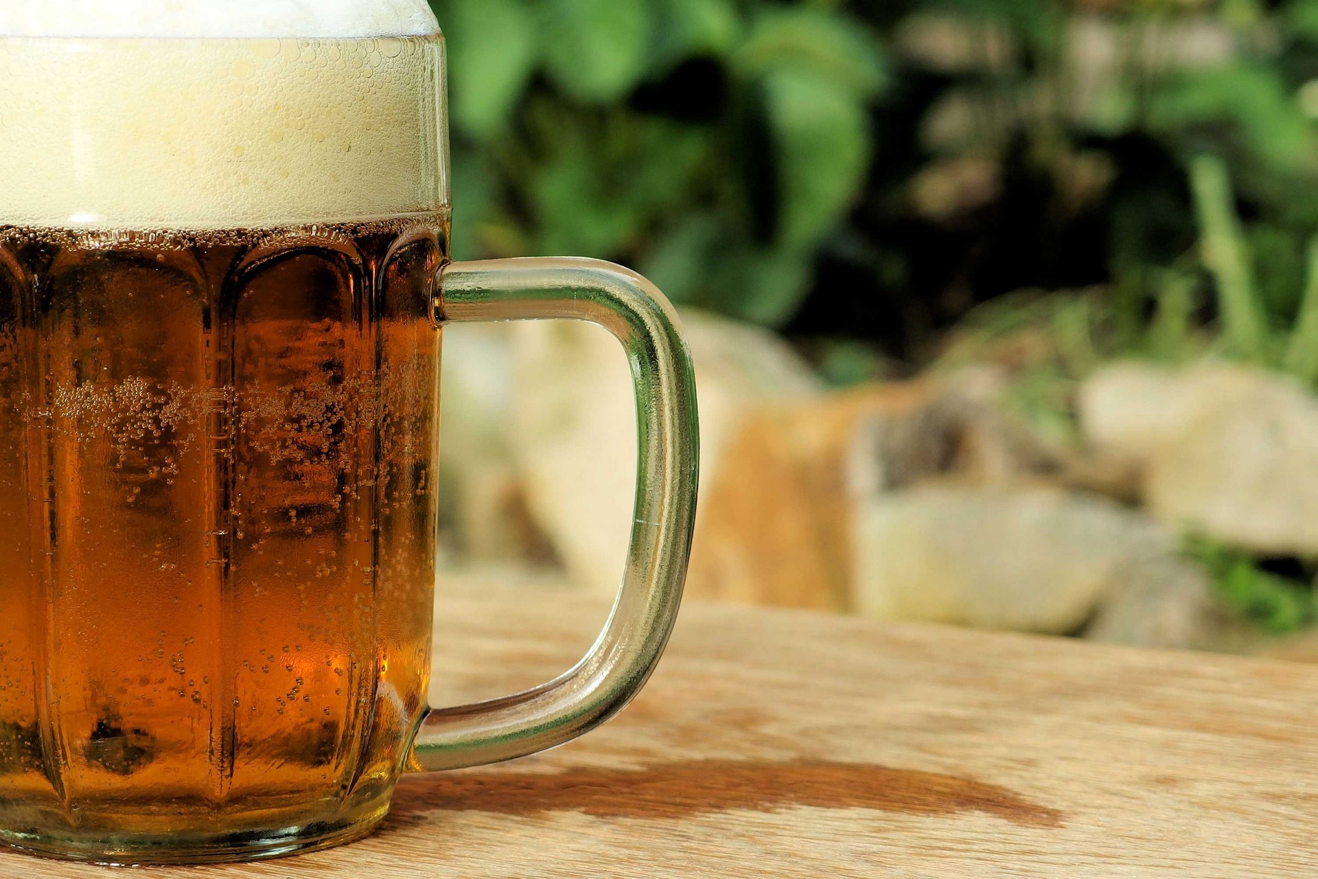 Glas frisch gezapftes Bier